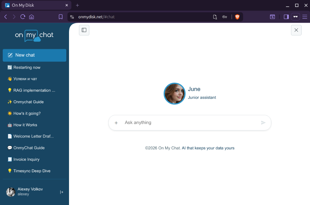 On My Chat Interface